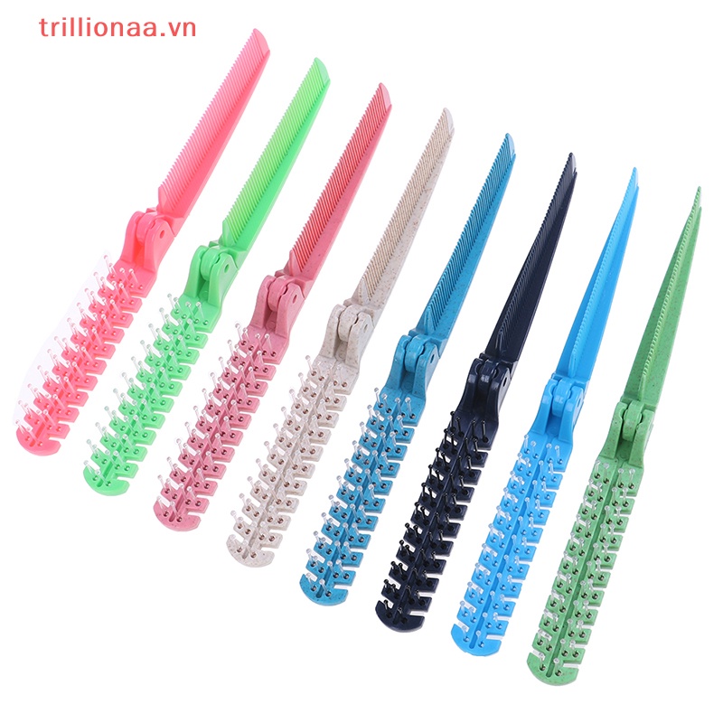 Lược Chải Tóc Hai Đầu Bằng Nhựa Có Thể Gấp Gọn Tiện Lợi Cho Nữ