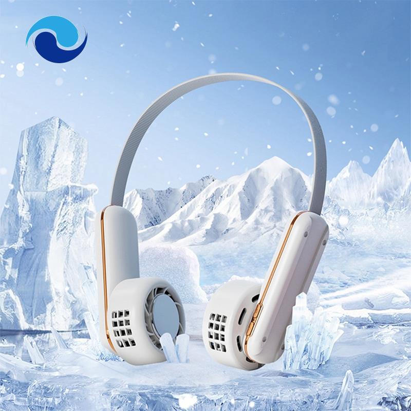 Quạt Làm Mát Mini Đeo Cổ Yên Tĩnh Sạc Cổng USB Dùng Cho Mùa Hè