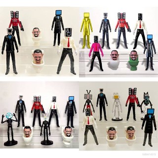 Set 9 Mô Hình Mô Phỏng Nhân Vật Skibidi Toiletman TV Man