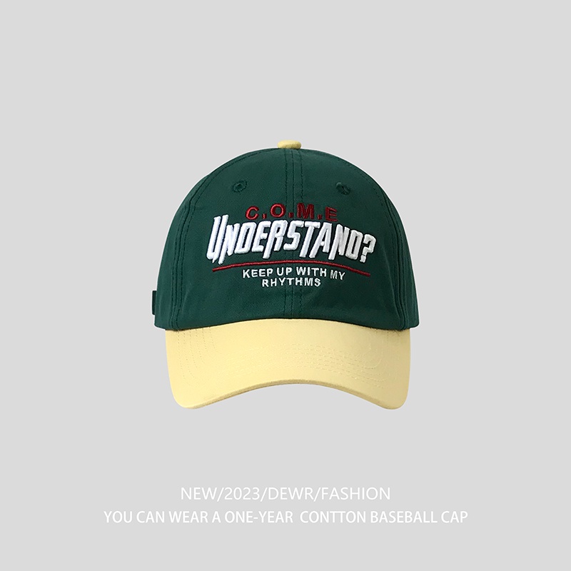 Mũ Lưỡi Trai Thể Thao Che Nắng Mềm Mại Thêu Họa Tiết Màu Tương Phản Kiểu Retro Thời Trang Xuân Hè Cho Các Cặp Đôi