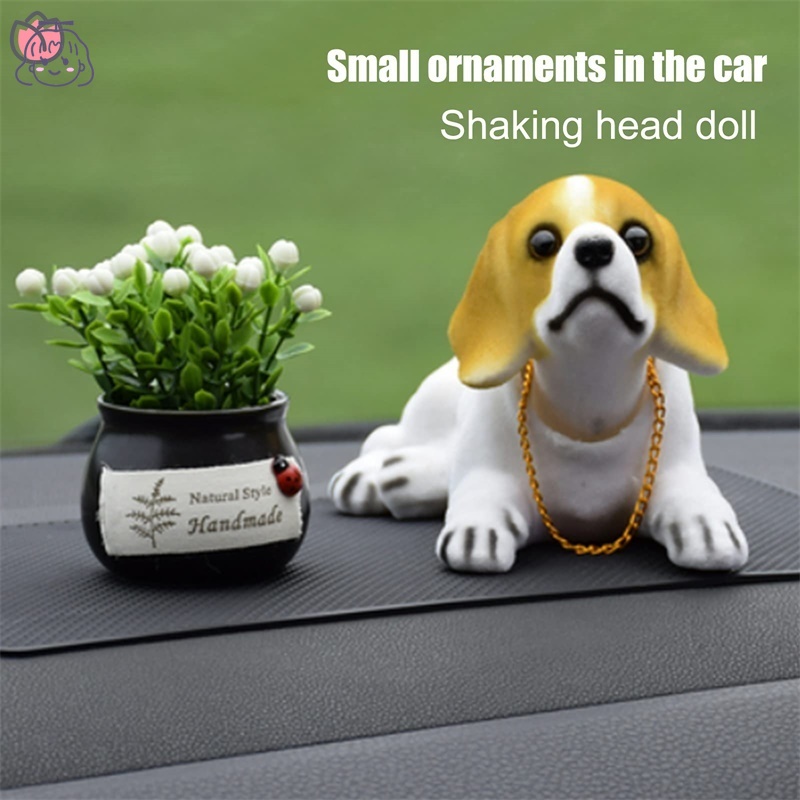 1 Chú Chó Bông Lắc Đầu Dễ Thương Trang Trí Nội Thất Xe Hơi