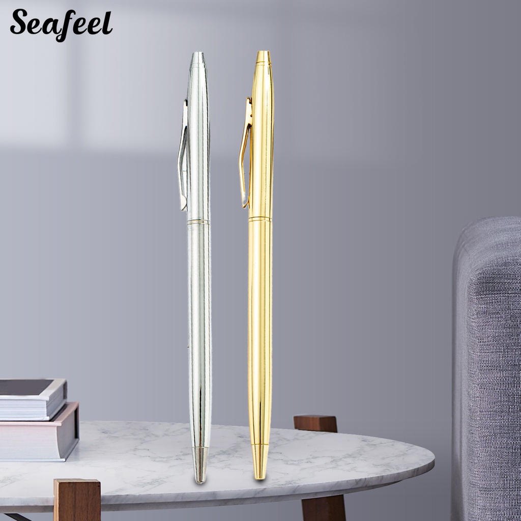 Bút Bi Mực Đen Ngòi Kim Loại Tiện Dụng Cho Văn Phòng