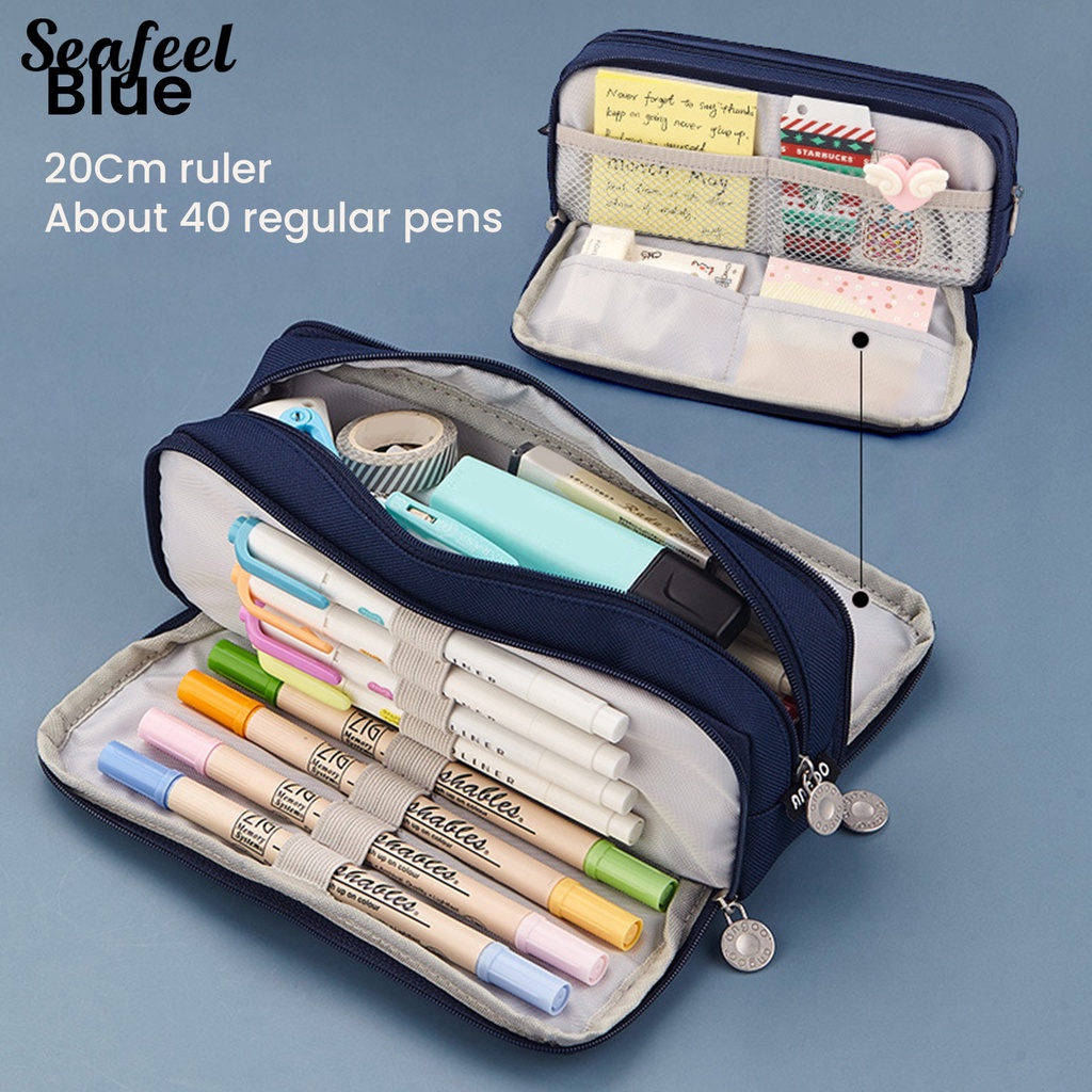 Túi Đựng Bút Màu Trơn Đa Năng Sức Chứa Lớn Tiện Dụng Cho Trường Học