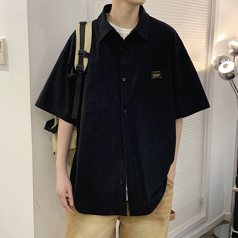 Áo Sơ Mi Tay Ngắn Dáng Rộng Cỡ Lớn Thời Trang Mùa Hè Cho Nam