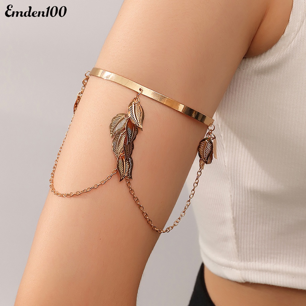 Vòng Đeo Cánh Tay Mở Điều Chỉnh Được Họa Tiết Lá Thời Trang Bohemian