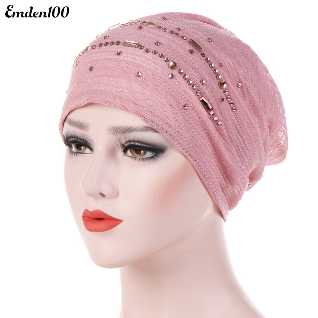 Mũ Trùm Đầu Đính Đá Thời Trang Cho Nữ