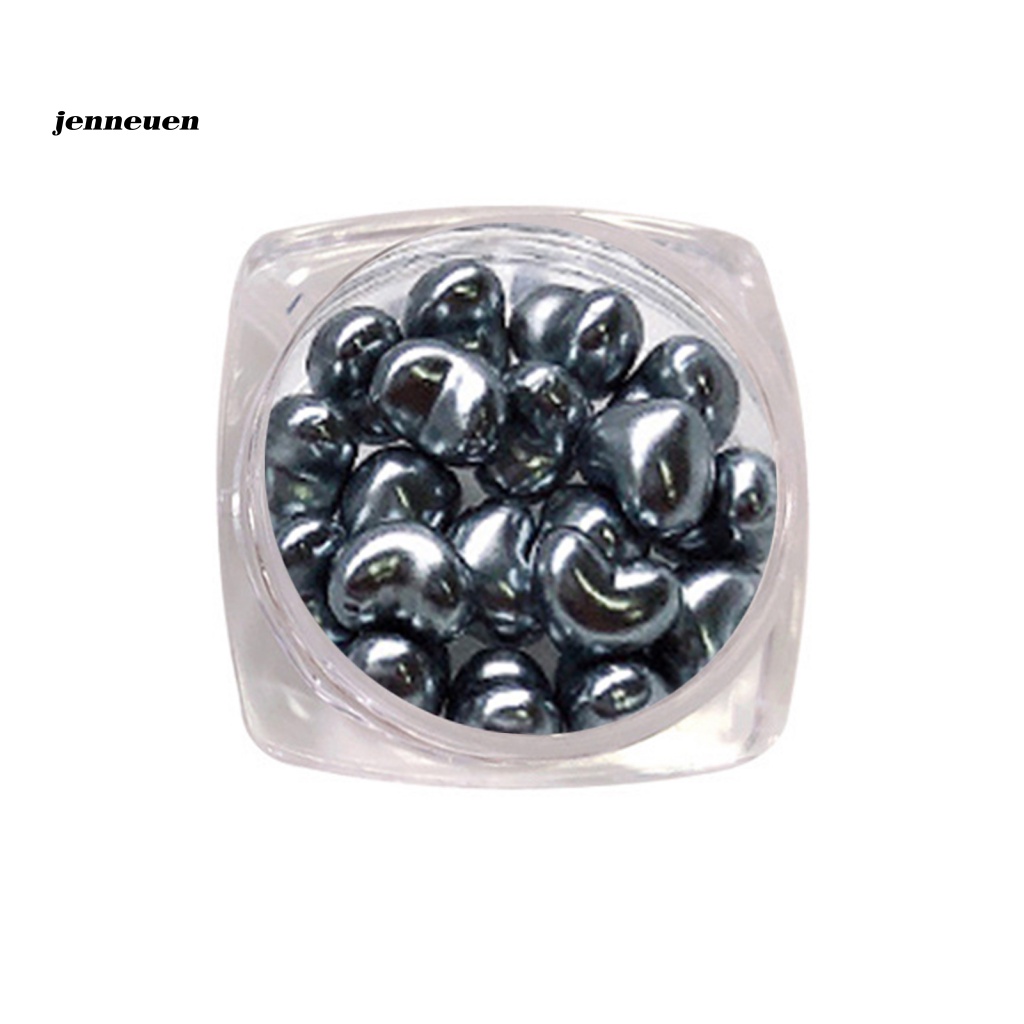 1 Hộp Hạt Ngọc Trai Giả Hình Trái Tim 3D Lấp Lánh Trang Trí Móng Nghệ Thuật