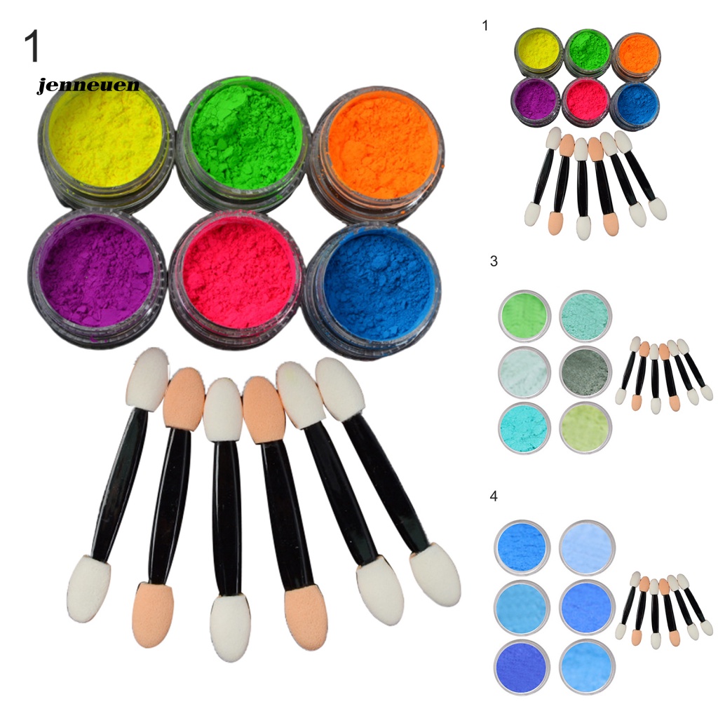 Set 6 Hộp Bột Kim Tuyến Trang Trí Móng Tay Chống Rơi Tiện Lợi Dành Cho Nữ