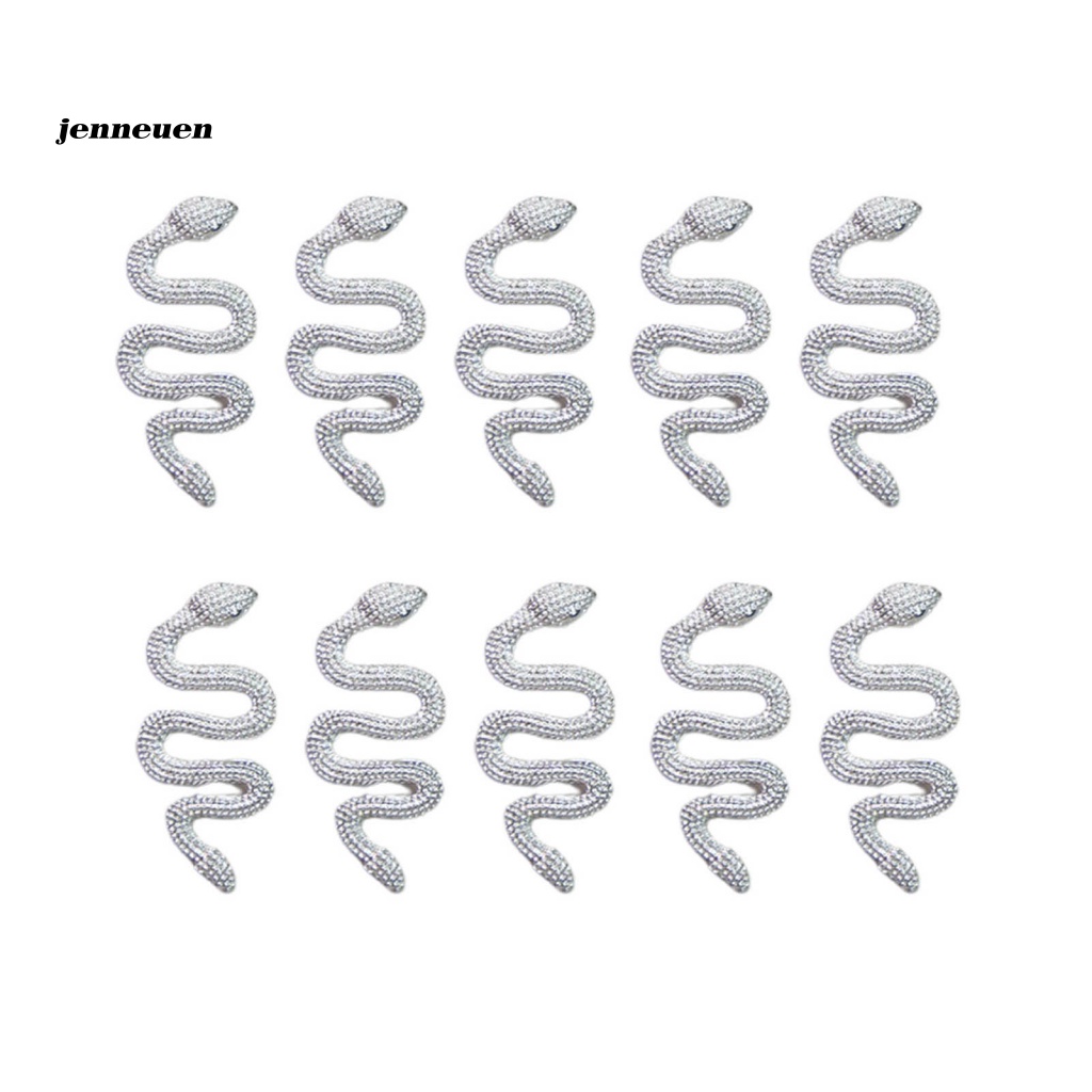 Set 10 Phụ Kiện Trang Trí Móng Tay Không Phai Hình Rắn Thời Trang