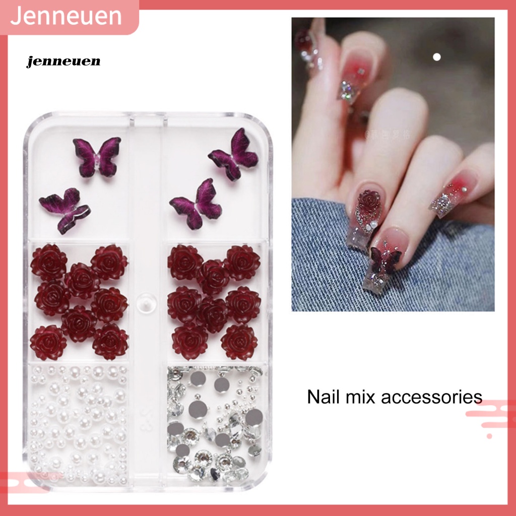 1 Hộp Hạt Ngọc Trai Giả Mini Đính Móng Tay 3D