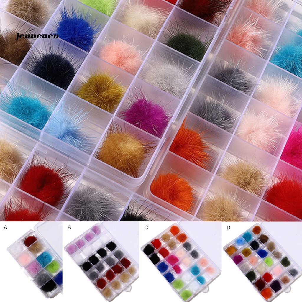 Set 10 / 24 Quả Cầu Lông Xù Nam Châm Đa Năng Trang Trí Móng Tay 3D DIY