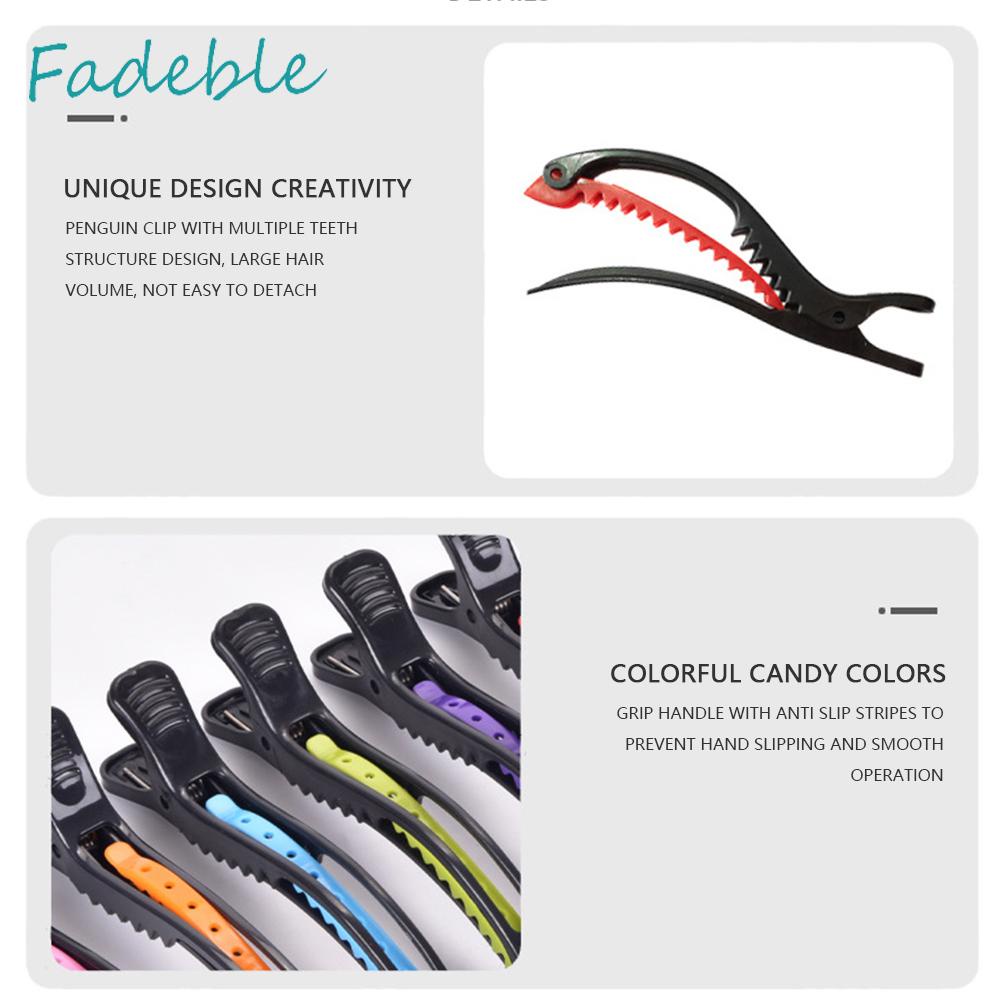 Set 6 Kẹp Nhựa Cố Định Tóc Hai Cổng Thiết Kế Nhỏ Gọn