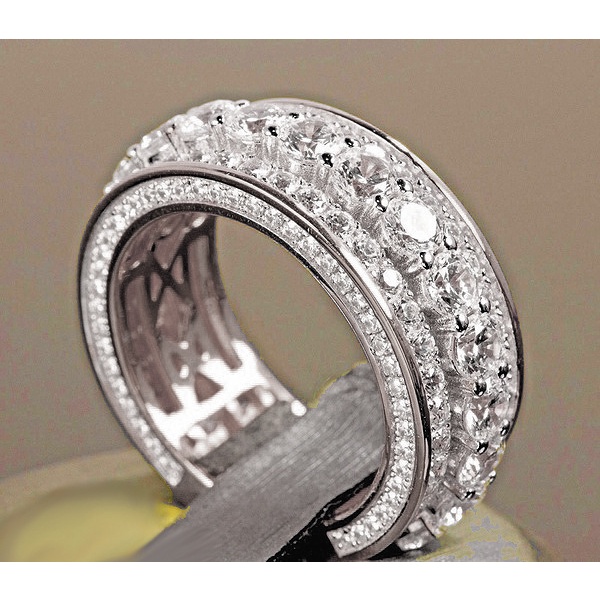 ♥ Nhẫn Tròn Mạ Vàng Hồng 14k Đính Đá Sang Trọng