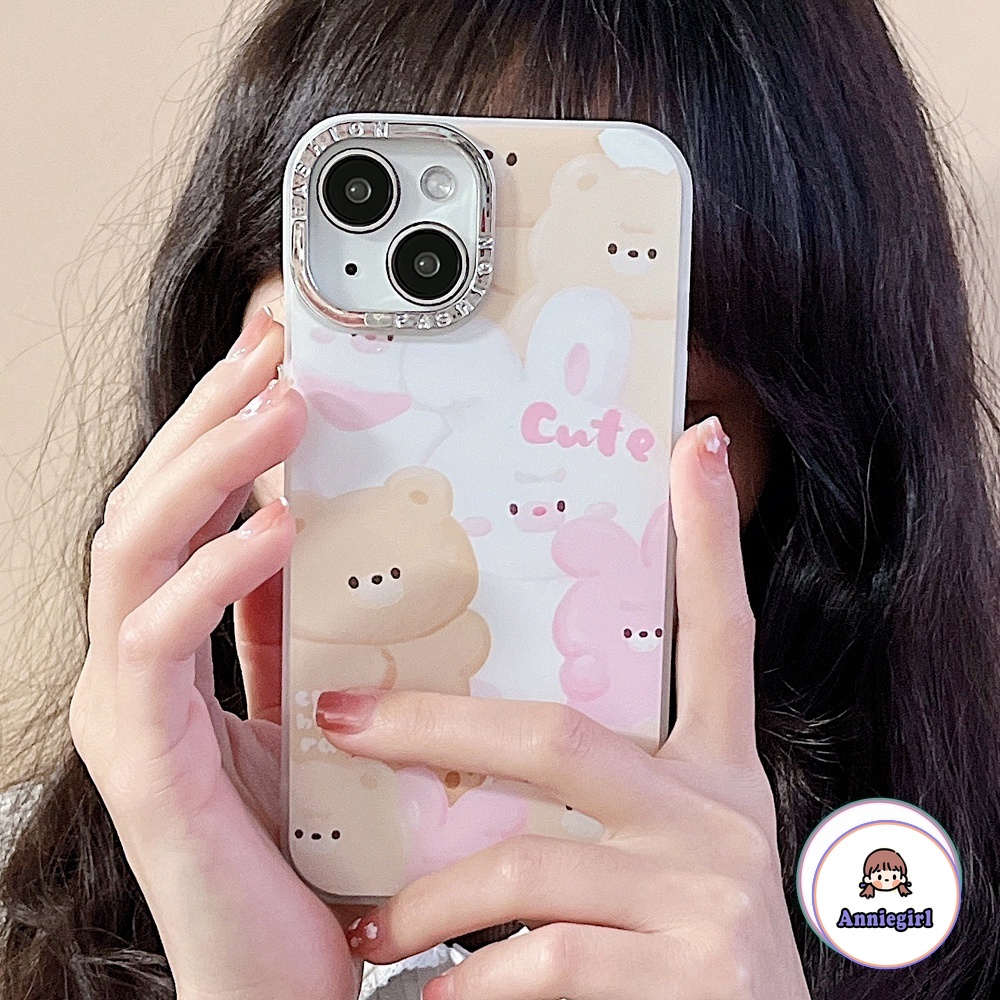 Ốp Điện Thoại Hình Thỏ Nhiều Màu Dễ Thương Cho iPhone 14 Pro 13 12 / 12pro 11 Pro Max XR XS 7 8Plus