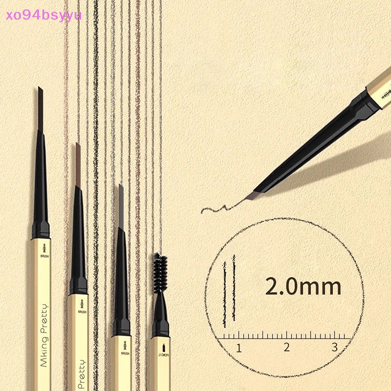Bút Kẻ Lông Mày Xo94Bsyu Hai Đầu Chống Thấm Nước Siêu Mịn 5 Màu Tùy Chọn
