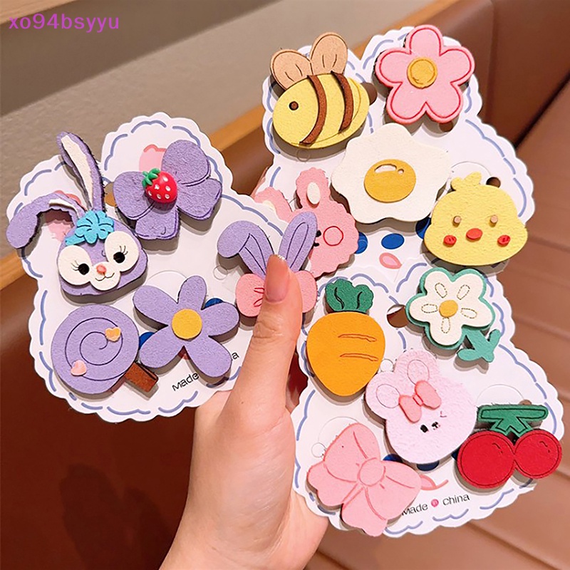 Xo94bsyu set 5 Kẹp Tóc Khóa Dán Hoạt Hình Phong Cách Hàn Quốc Đáng Yêu Dành Cho Bé Gái vn