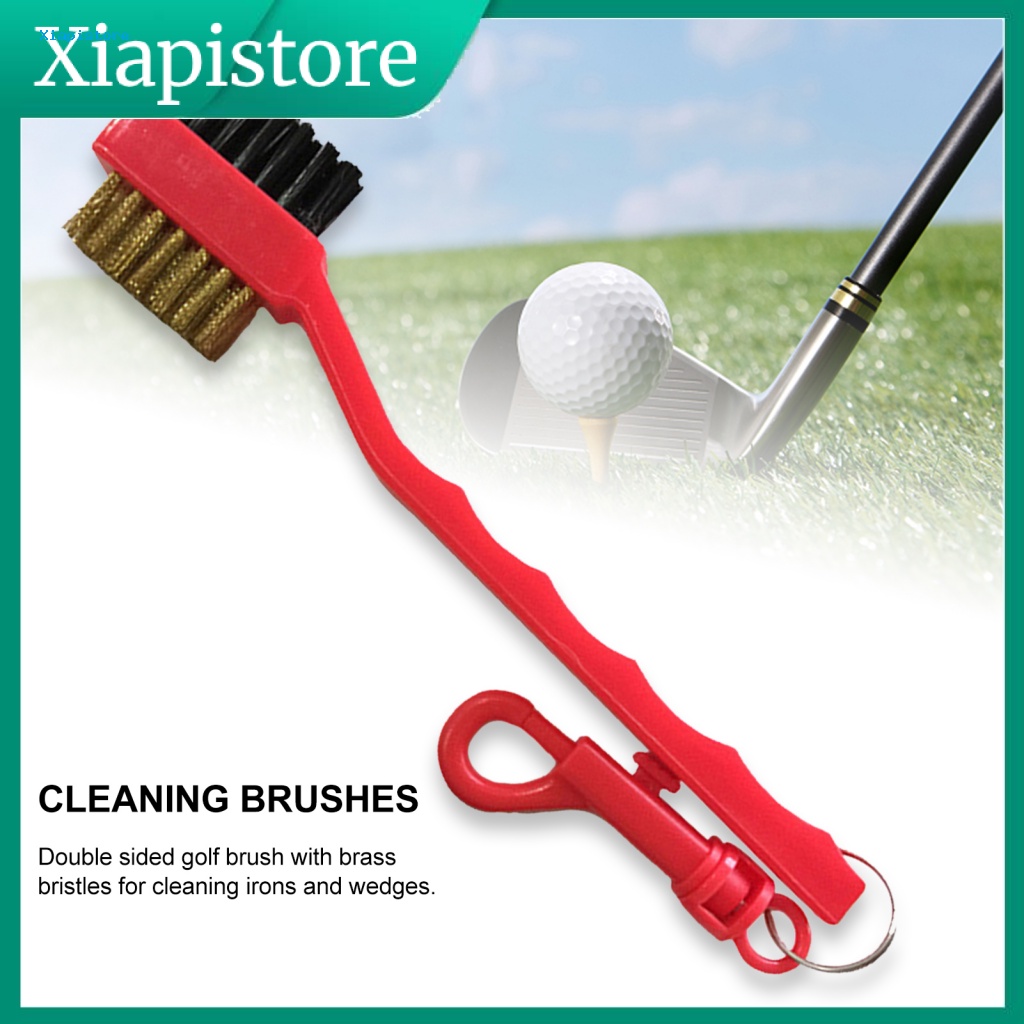 Bàn Chải Làm Sạch Gậy Đánh Golf 2 Mặt Bằng Nhựa Và Thép Không Gỉ Tiện Dụng