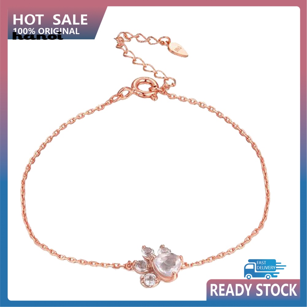 Vòng Đeo Tay MặT HìNh DấU Chân CúN ĐíNh Kim Cương Giả ThờI Trang Cho