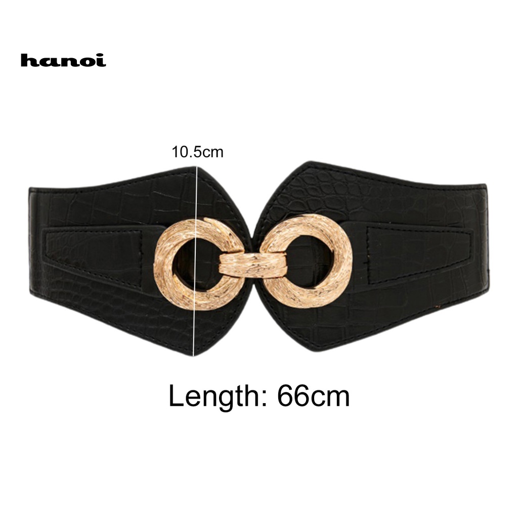 Thắt Lưng Giả Da Bản Rộng Co Giãn Chống Trượt Màu Tương Phản Thời Trang Cho Nữ