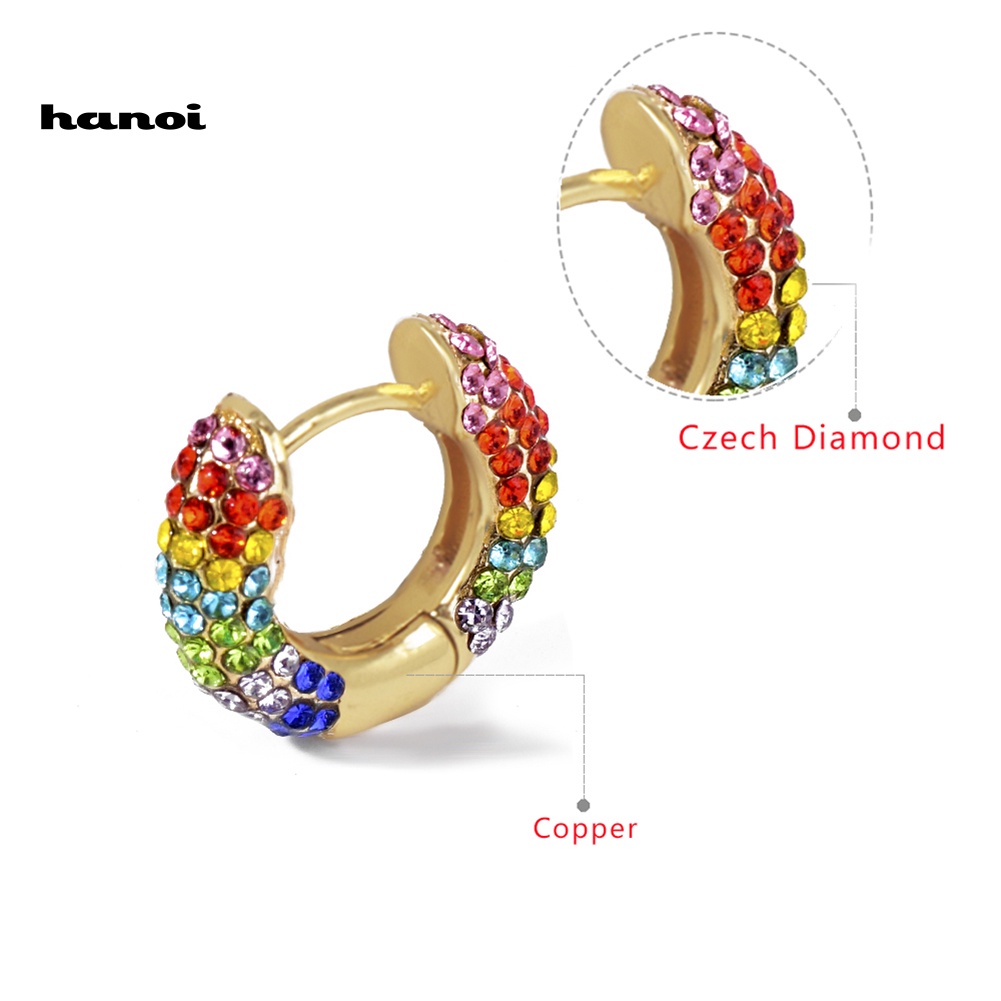 1 Khuyên Tai Đính Đá Nhiều Màu Thời Trang Nữ