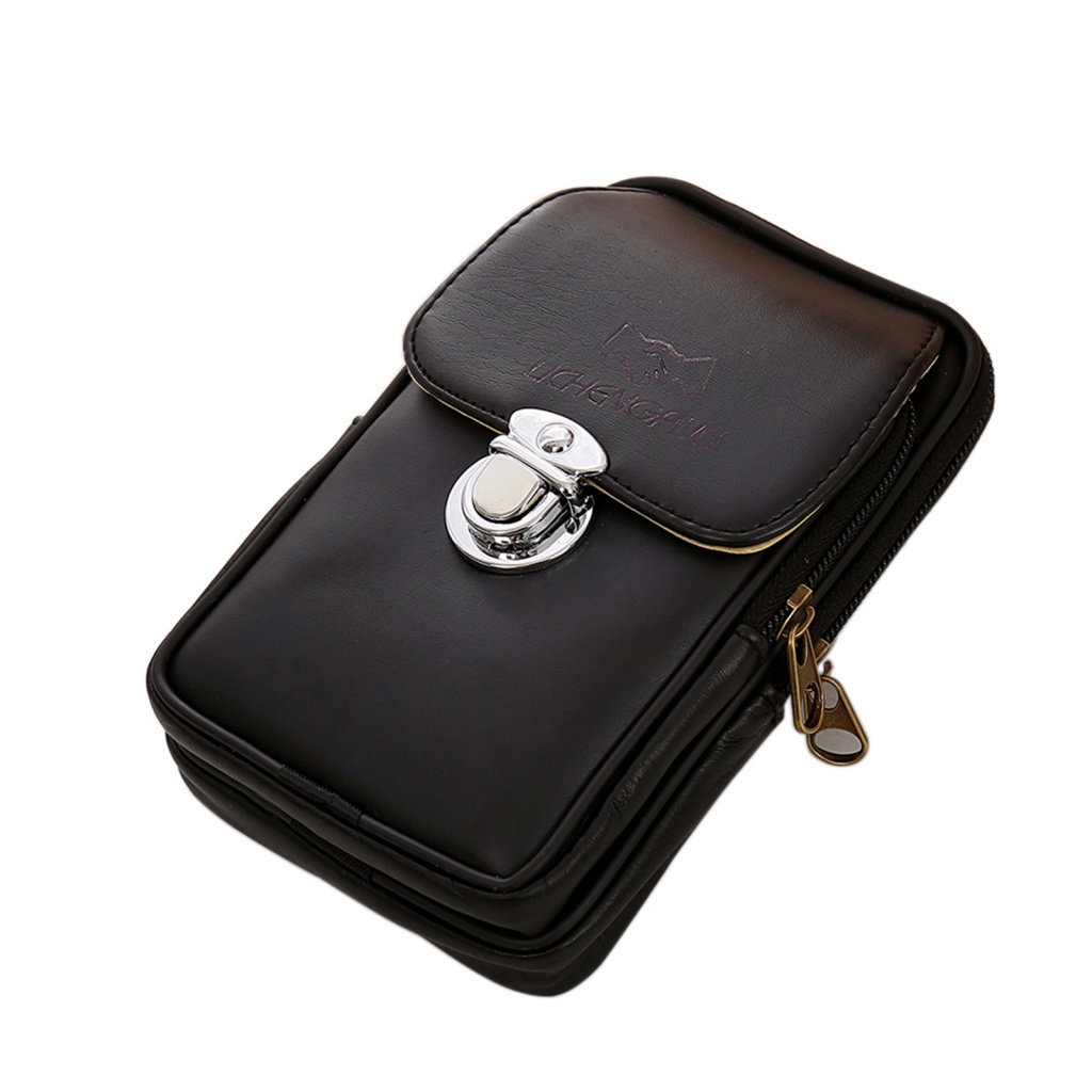 Túi Giả Da Đeo Hông Có Khóa Kéo Thời Trang Đi Bộ Cho Nam