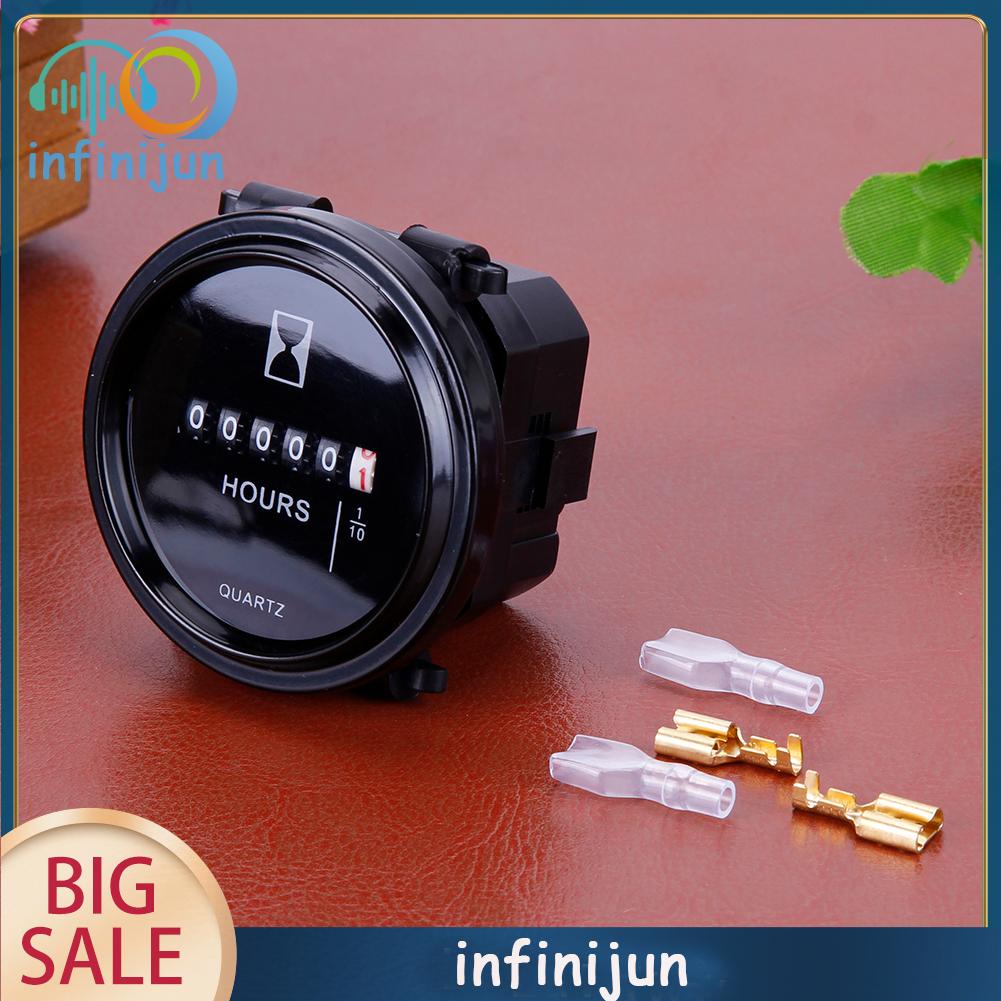 Đồng Hồ Đo Giờ 12v 24v 36v Màn Hình Tròn 2 "Chống Thấm Nước Chuyên Dụng Cho Tàu