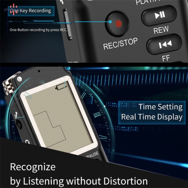 Máy Ghi Âm Chuyên Nghiệp 96 Giờ Có Màn Hình Hiển Thị Wav Mp3 Và Phụ Kiện