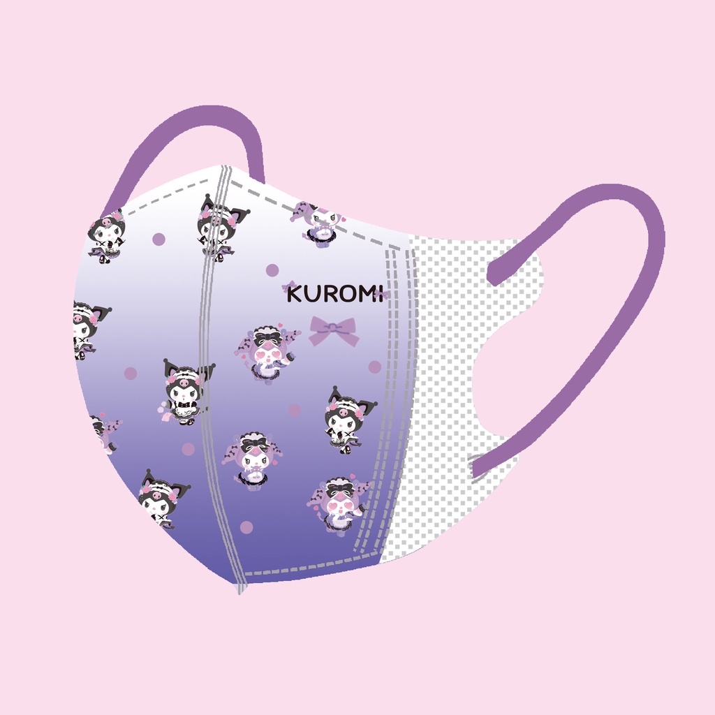 SANRIO Bộ 10 / 30 Khẩu Trang Chống Bụi In Hoạt Hình Kuromi 3D Dành Cho Trẻ H0277