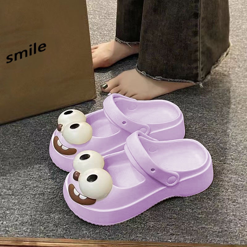 Dép Xăng Đan Đi Biển Đế Dày Mềm Mại Họa Tiết Chú Chó Mắt To Mary Jane 2023