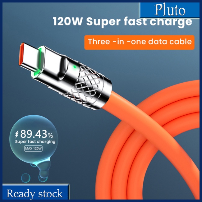 Dây Cáp Sạc Nhanh 6A 120W Usb 8-pin 3 Trong 1 Cho Iphone Micro Usb Type-C