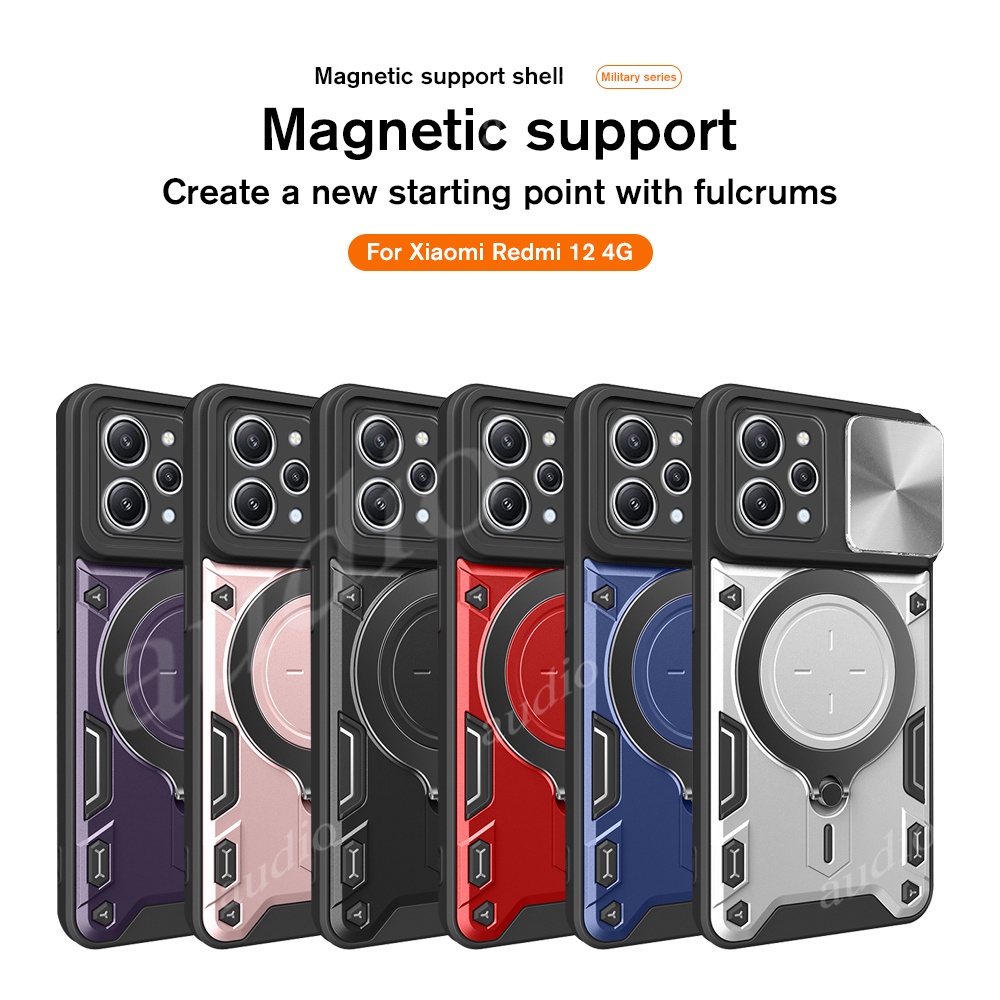 Ốp Điện Thoại Cứng Có Nhẫn Đỡ Cho Xiaomi Redmi 12 4G Redmi12 2023 Redmi12 4G