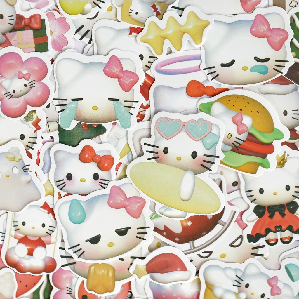 Bộ 100 Miếng Dán Hình kuromi 3d Dễ Thương Chống Nước Trang Trí Điện Thoại / Laptop / Bình Nước Cho Bé