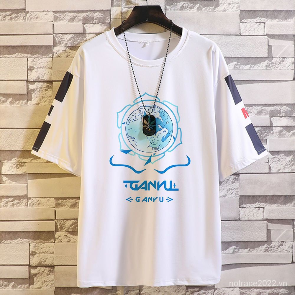 ★Genshin Impact★Zhongli & Keqing & Ganyu Merchandise Áo Thun Tay Ngắn Dáng Rộng Phong Cách Mới Mùa Hè Cho Học Sinh