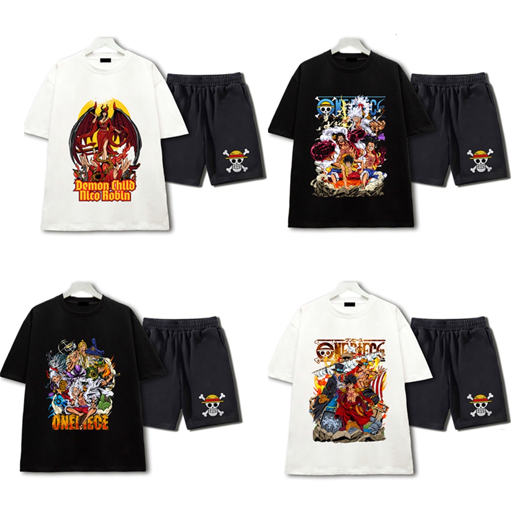 HOT SIÊU PHẨM COMBO Áo thun + Quần One Piece. Áo Anime in hình nhân vật _ luffy Gear 5 - Ace - Sabo...v..v