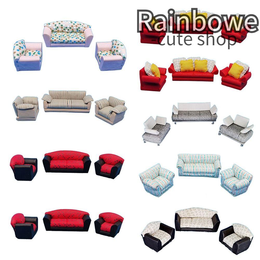 RAINBOW Mô Hình Ghế Sofa Thời Trang Cho Nhà Búp Bê
