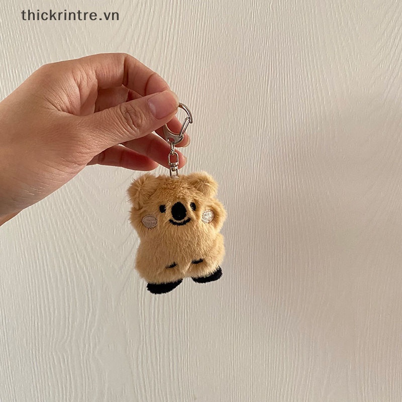Thi mới dễ thương sang trọng koala keychain đồ chơi thú nhồi bông koala đồ chơi búp bê giả lông thỏ fluffy ba lô túi mặt dây chuyền quà tặng cô gái vn