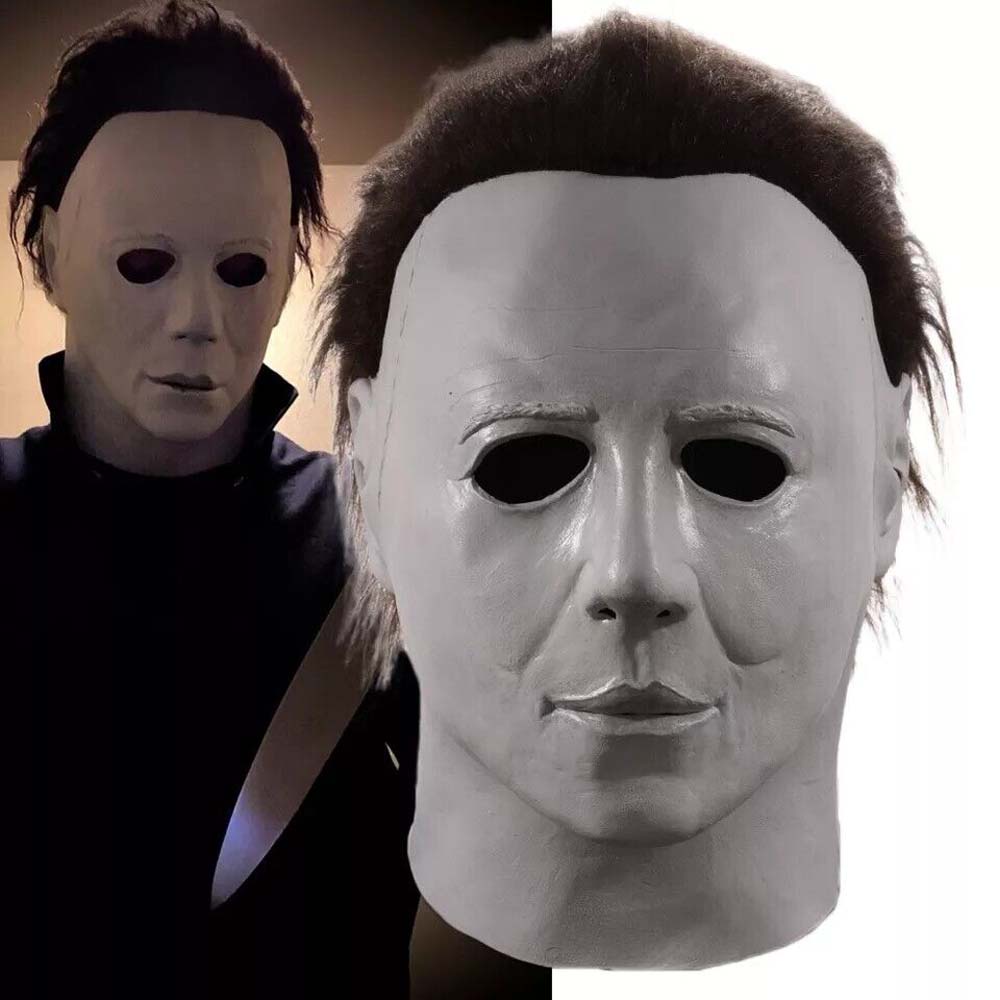 Michael Myers Halloween Full Latex Mask Hair Scary Horror Fancy Dress Costume