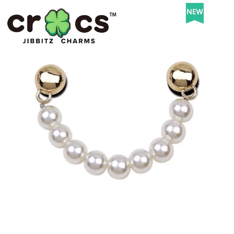 Dây Chuyền Kim Loại Mặt Hình Giày Dép crocs Đính Hạt Ngọc Trai / Bướm / Hoa Xinh Xắn DIY