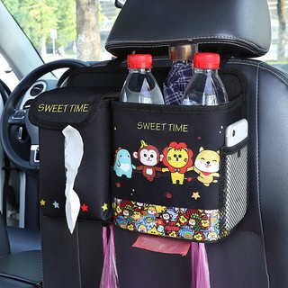 Selected Car Sticker Car Trash Can Car-Mounted Multi-Functional Car Barrel Rear Foldable Storage Garbage Bag Car Supplies Car cartoon storage bag Car storage supplies