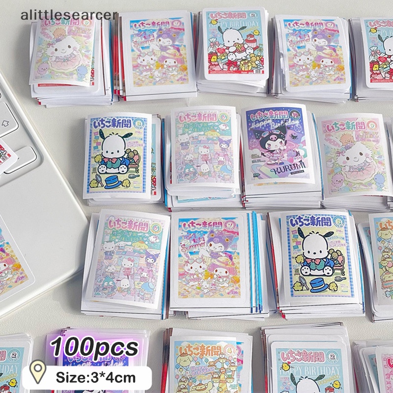 Bộ 100 Sticker Hoạt Hình Cinnamoroll Hello Kitty Kuromi My Melody Pompompurin Pochacco Dễ Thương Dùng Làm Quà Tặng Sinh Nhật Cho Bé Gái