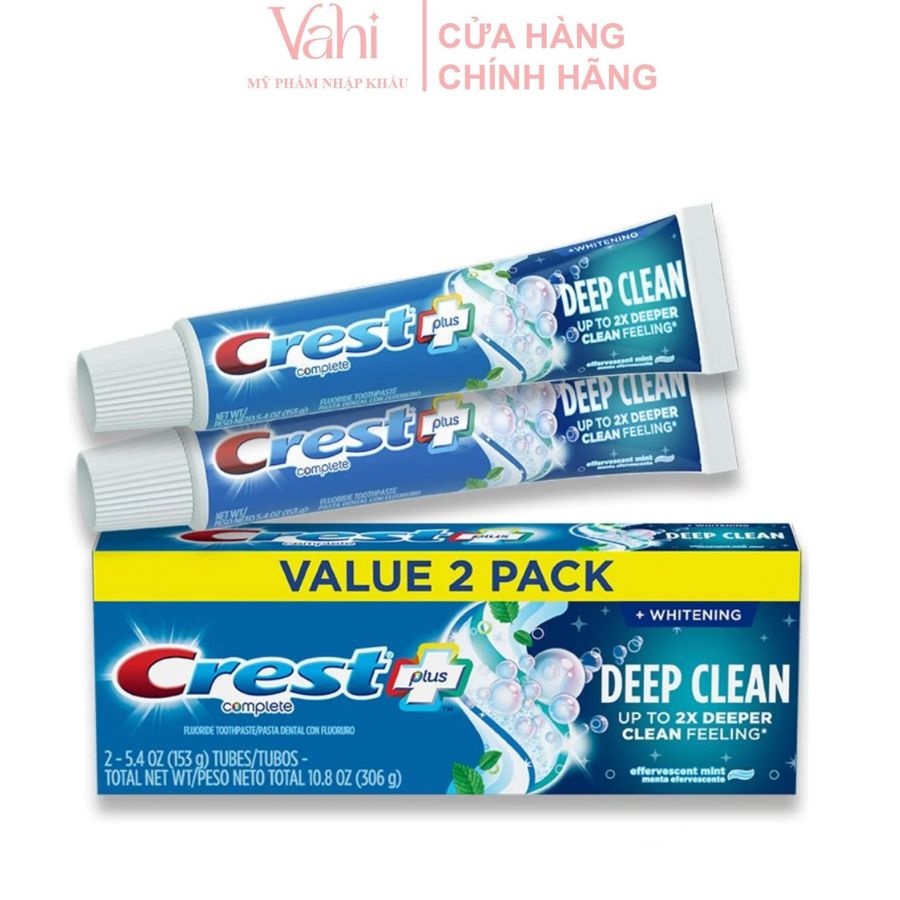 Kem đánh răng Crest Plus Deep Clean Up To 2X Deeper Clean Feeling