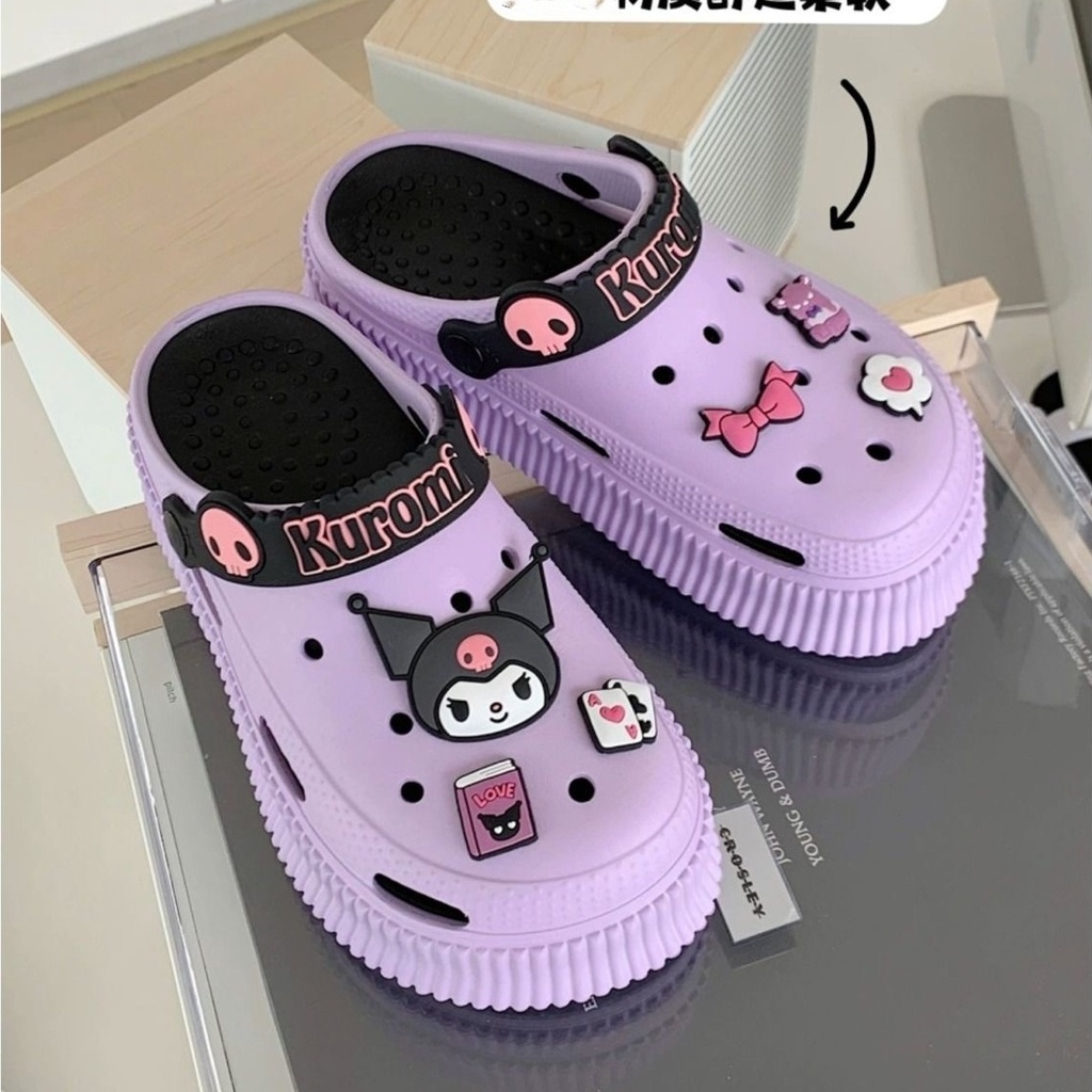 Hàng Có Sẵn Dép Sandal Nhẹ Nhàng Họa Tiết Kuromi Hoạt Hình Mùa Hè 2023 Dễ Thương Có Giá Bán Chạy Cho Nữ