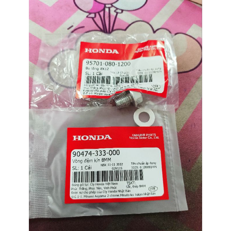 Ốc xã nhớt láp + long đền ab air blade 110 click 110 lead 110 scr 110 scoopy vision vs beat genio