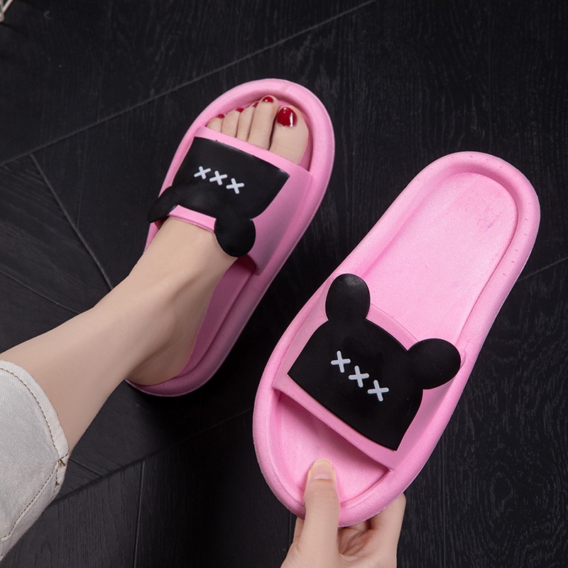 Dép Nhựa Đi Trong Nhà Đế Mềm Họa Tiết Hoạt Hình Thời Trang Mùa Hè Cho Cặp Đôi