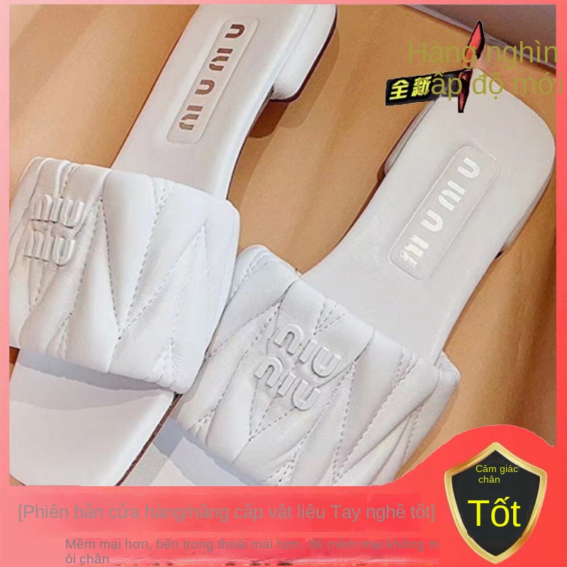 Dép Sandal Đế Bằng Mũi Vuông Thời Trang Đi Biển Mùa Hè Hàng Mới Dành Cho Bạn Nữ