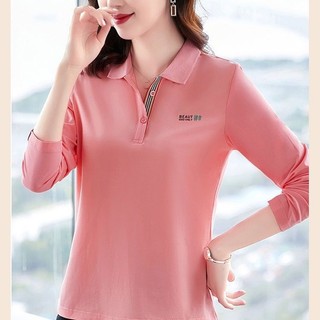 Áo Thun polo Tay Dài Kích Thước Lớn Thời Trang Mùa Thu Cho Nữ