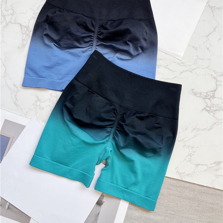 Quần Short Thể Thao Yoga Lưng Cao Co Giãn Thoáng Khí Không Đường May