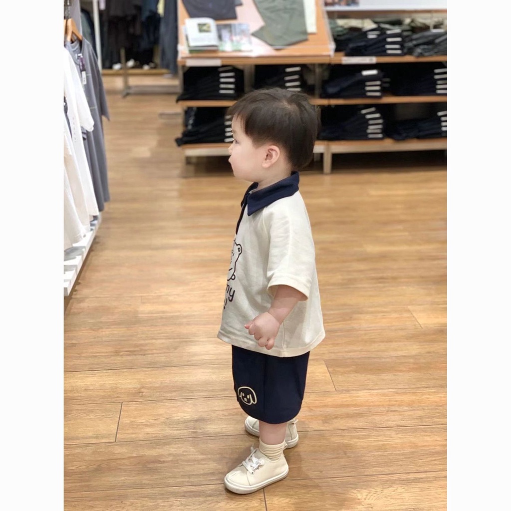 Áo Thun POLO Ngắn Tay Dáng Rộng Phong Cách Preppy Nhật Bản Thời Trang Mùa Hè Hàng Mới Dành Cho Bé Trai
