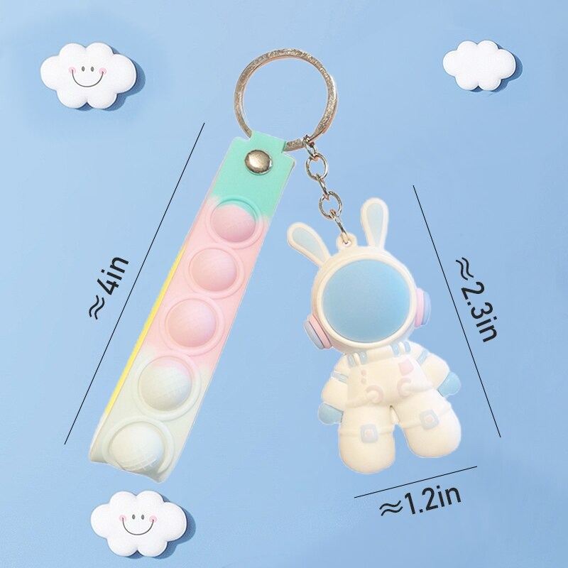 Móc Khóa Hình Thỏ Phi Hành Gia Hoạt Hình Sáng Tạo