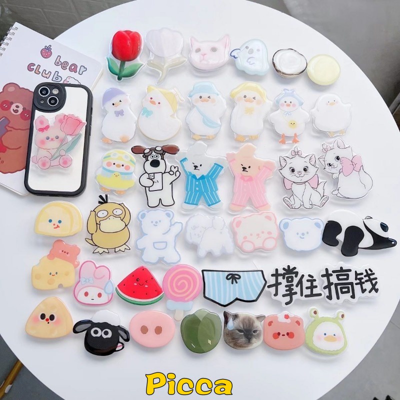 Giá Đỡ Kẹo Mút / Điện Thoại Hình Động Vật Hoạt Hình Dễ Thương Có Thể Gập Lại